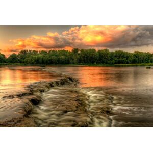 Papermoon Fototapete »Fluss im Wald« bunt  B/L: 5,00 m x 2,80 m