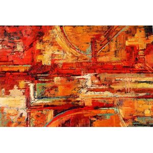 Papermoon Fototapete »Abstrakt Gemälde rot« bunt  B/L: 4,50 m x 2,80 m