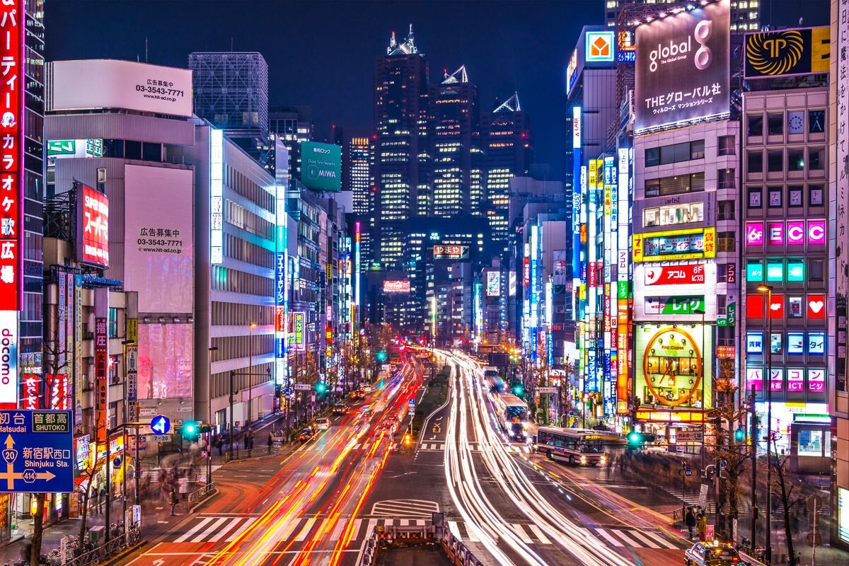 Papermoon Fototapete »Shinjuku Tokio«, Vliestapete, hochwertiger Digitaldruck bunt