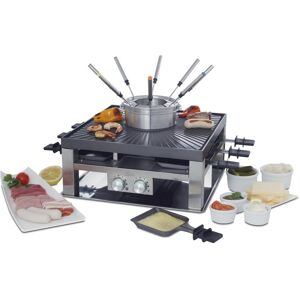 Solis OF SWITZERLAND Raclette und Fondue-Set »Grill 3 in 1«, 8 St.... anthrazit/silberfarben/schwarz