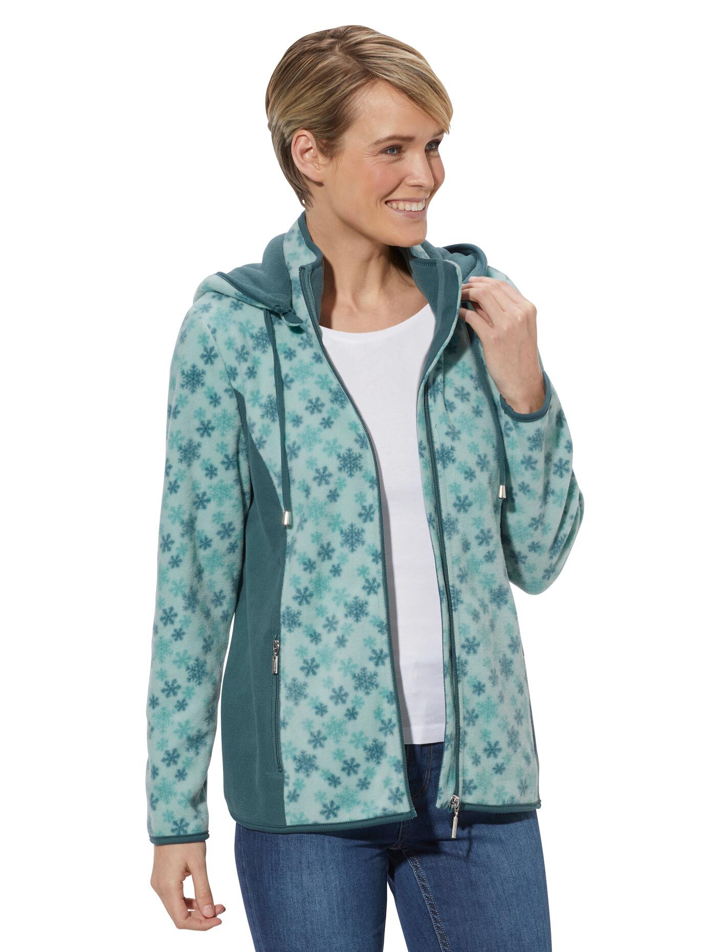 Casual Looks Fleecejacke blau  36 38 40 42 44 46 48 50 52 54