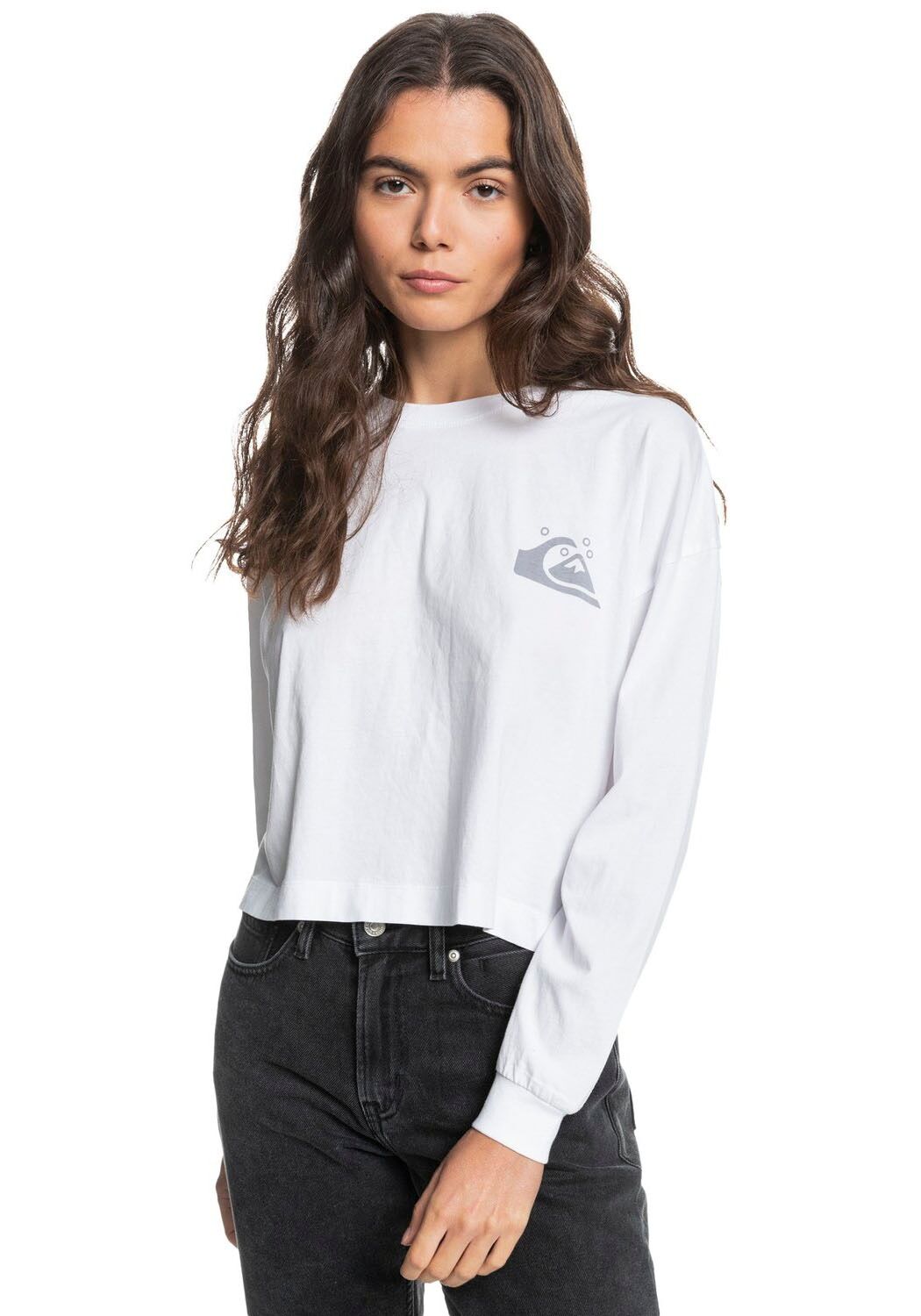 Quiksilver Longsleeve »OVERSIZED CROP LS TEE« weiss  L (42) M (40) S (38) XL (44) XS (36)