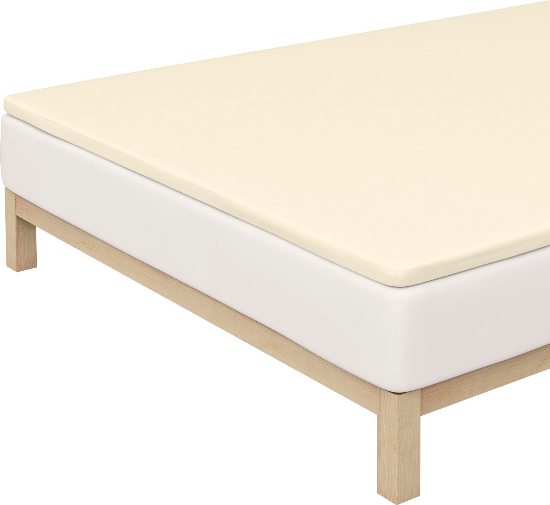 Schlafgut Spannbettlaken »Flausch-Jersey Topper«, (1 St.), sehr wärmend beige