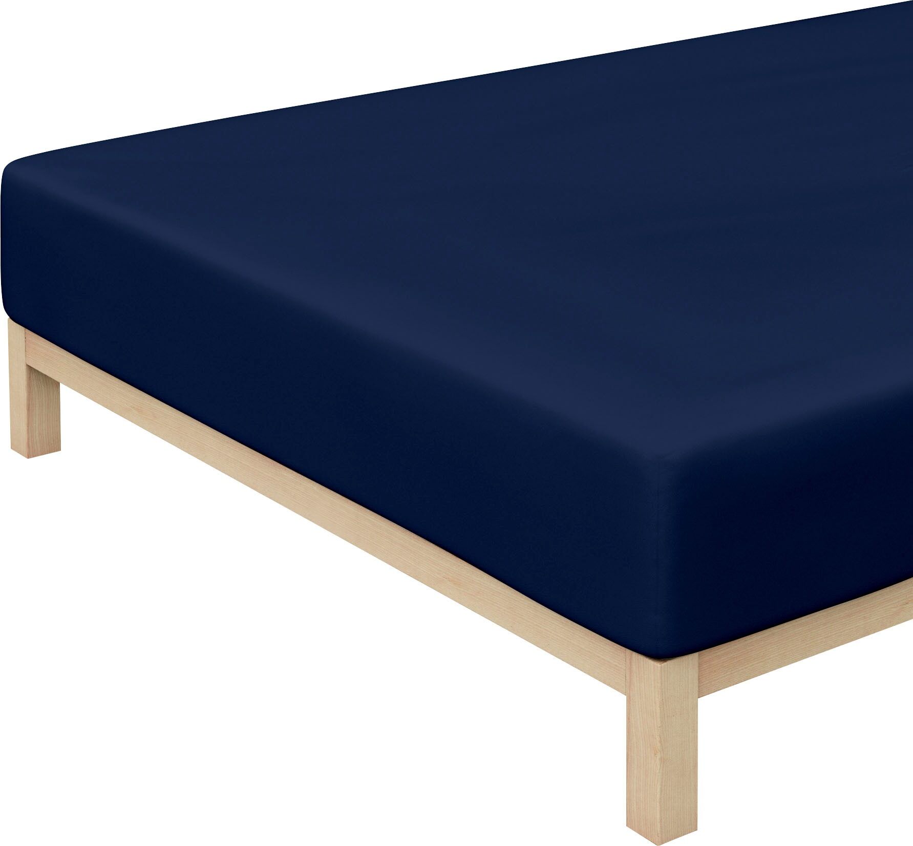 Schlafgut Spannbettlaken »Jersey-Elasthan«, (1 St.), für Boxspring blau