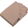 SETEX Bettlaken »Feinbiber Melange Spannbetttuch« beige