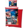 Wendebettwäsche »Renforcé-Bettwäsche »Playmobil Feuerwehr««, (2 tlg.) rot/blau/gelb/weiss