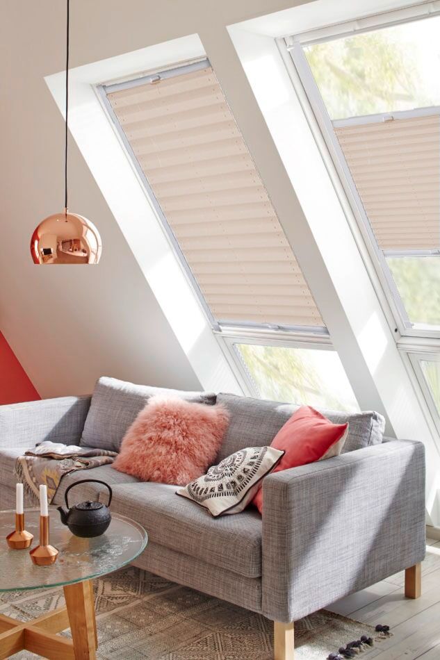 sunlines Dachfensterplissee »StartUp Style Crush«, Lichtschutz, verspannt,... beige