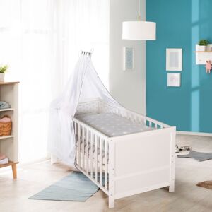 roba® Komplettbett »Kinderbettset, Sterne grau, 70x140 cm«, (5 tlg.) weiss