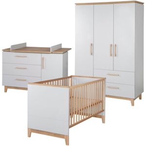 roba® Babyzimmer-Komplettset »Caro«, (Set, 3 St., Kinderbett, Schrank,... Lichtgrau/Goldfarbeneiche