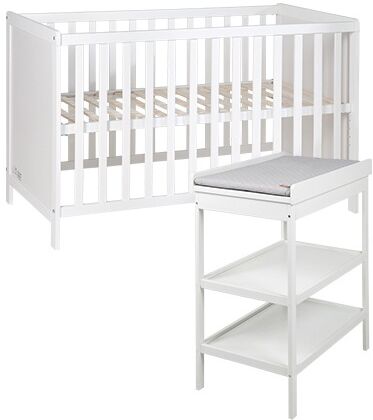 roba® Babymöbel-Set »Style«, (Spar-Set, 2 St.), mit Kinderbett und Wickelregal weiss