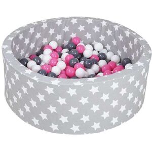 Knorrtoys® Bällebad »Grey White Stars 300 Bälle creme/grey/rose« grau/weiss/rosa