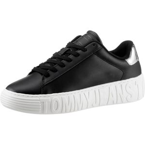 Tommy Jeans Plateausneaker »TJW NEW CUPSOLE LEATH LC« schwarz-silberfarben  40