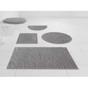 andas Badematte »Renat«, Höhe 15 mm, fussbodenheizungsgeeignet-schnell... grau  halbrund (50 cm x 80 cm)