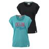 Ocean Sportswear T-Shirt, (Packung, 2 tlg., 2er-Pack), in Viskose-Qualität Schwarz -Türkis  44