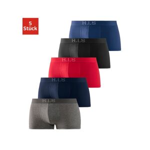 H.I.S Boxershorts, (Packung, 5 St.) grau-meliert, schwarz, navy, rot, blau  XXL
