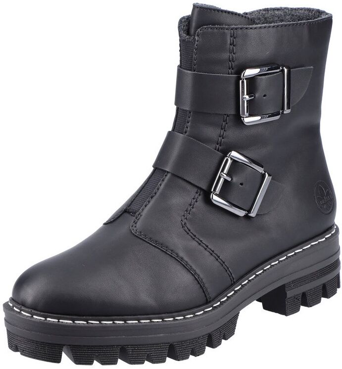 Rieker Stiefelette, Mit angesagten Zierschnallen schwarz  36 37 38 39 40 41 42