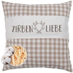 herbalind Duftkissen »als Geschenk 30x30 in braun Dekokissen Zirbenliebe mit... beige