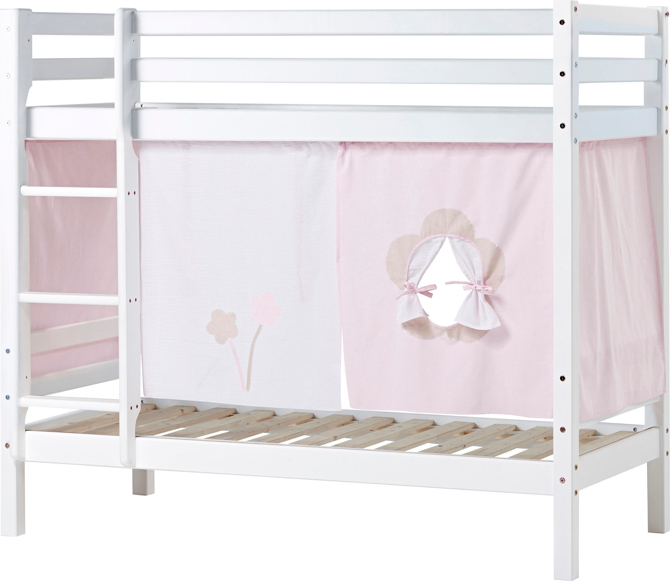 Hoppekids Etagenbett, Liegefläche 70x160 cm, mit Textilset und wahlweise mit... rosa