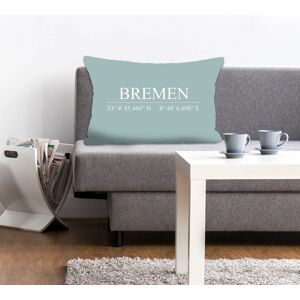 queence Dekokissen »Bremen« türkis + bedruckt  B/L: 40 cm x 60 cm