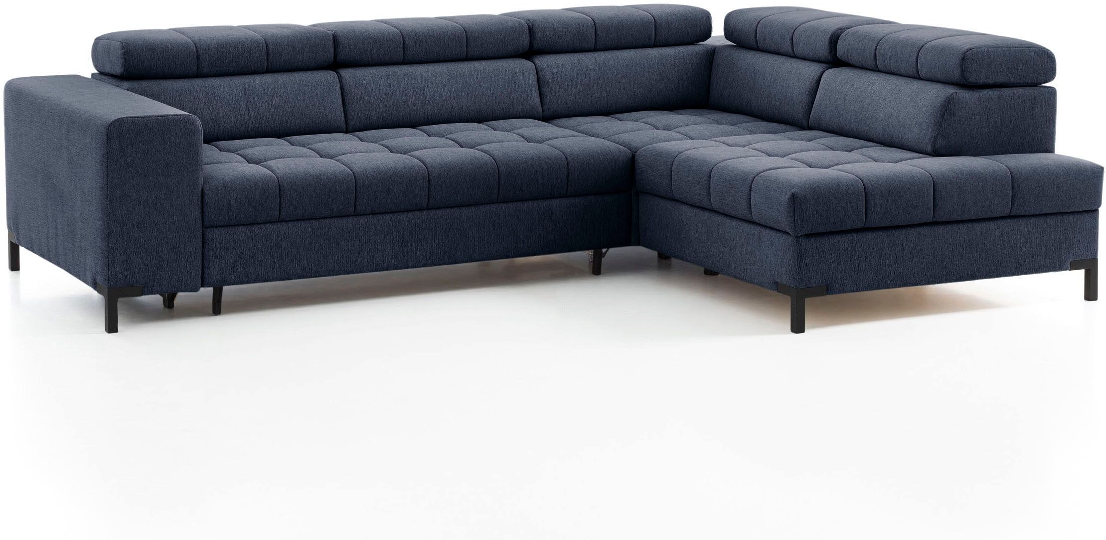 exxpo - sofa fashion Ecksofa, Steppung im Sitzbereich, Wahlweise mit... blau