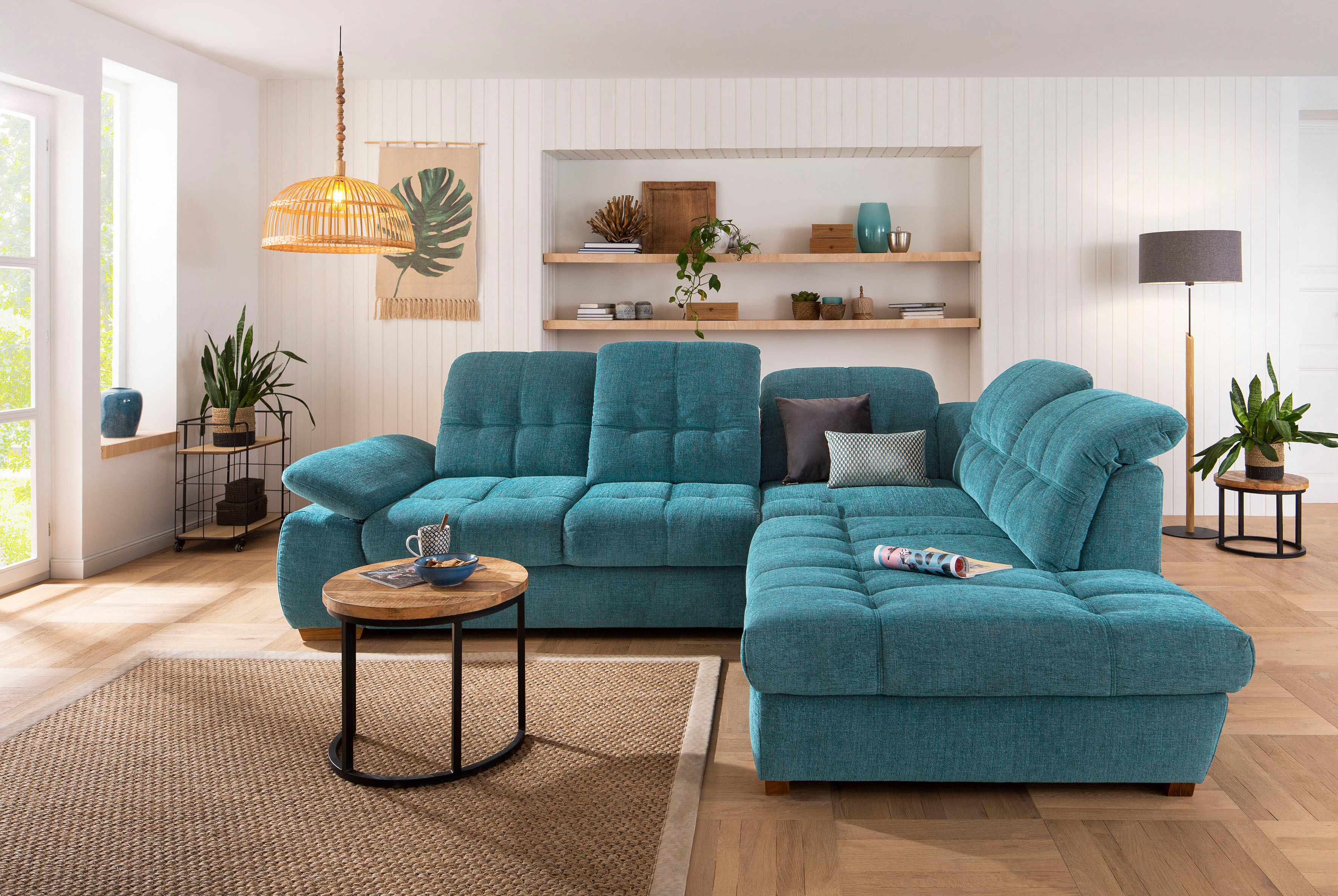 Home affaire Ecksofa »Lotus Home Luxus«, belastbar bis zu 140kg, incl.... blau