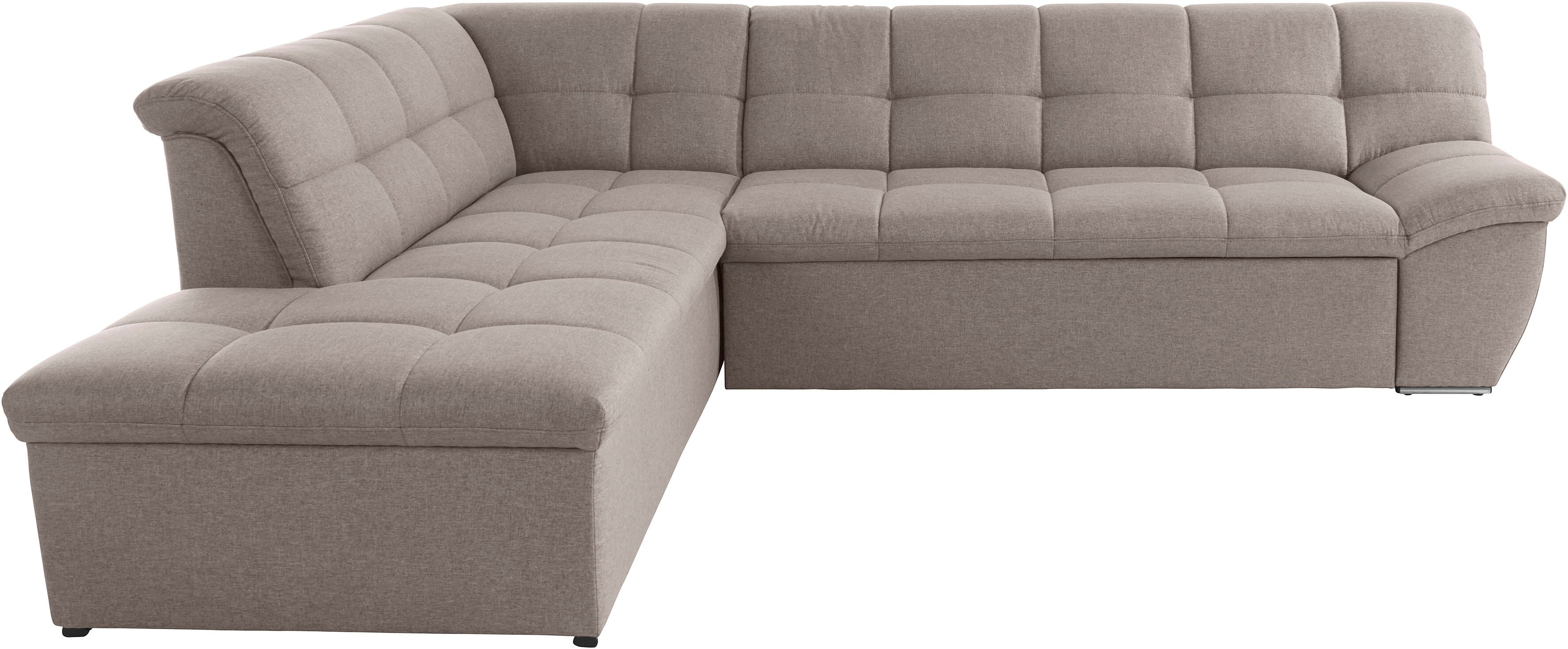 DOMO collection Ecksofa »Lagoa«, wahlweise mit Bettfunktion, frei im Raum... braun