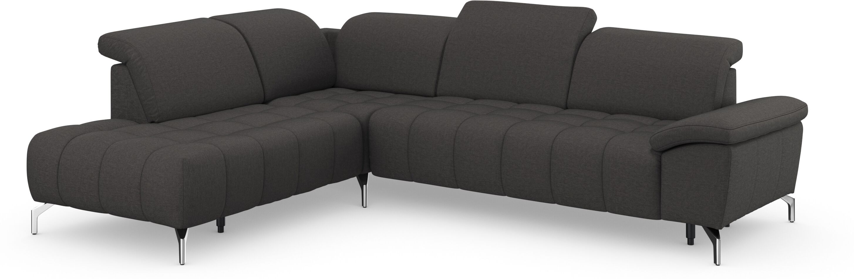 sit&more Ecksofa »Cool«, wahlweise mit Kopfteilverstellung und Vorziehsitz,... grau