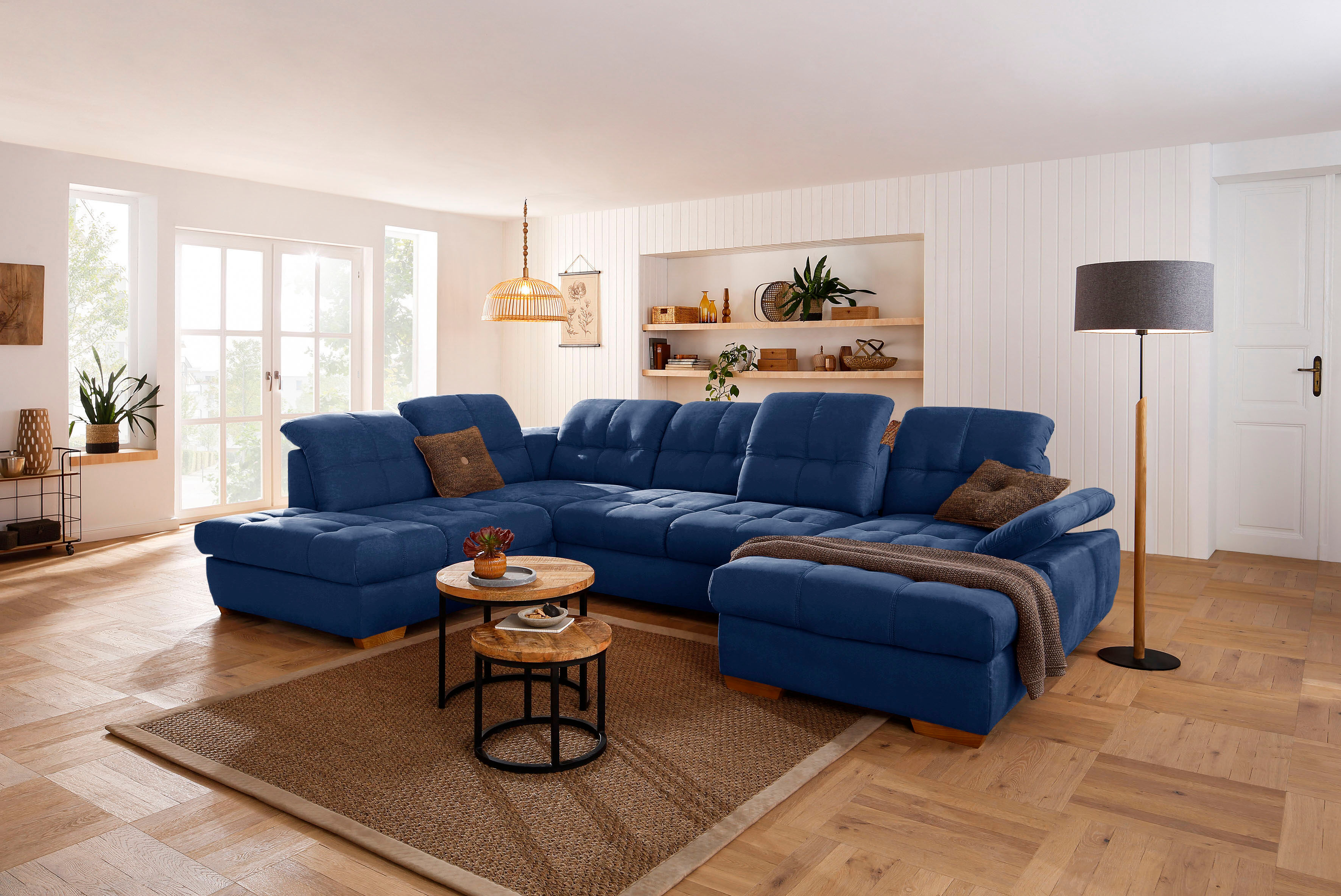 Home affaire Wohnlandschaft »Lotus Home Luxus«, belastbar bis zu 140kg pro... blau