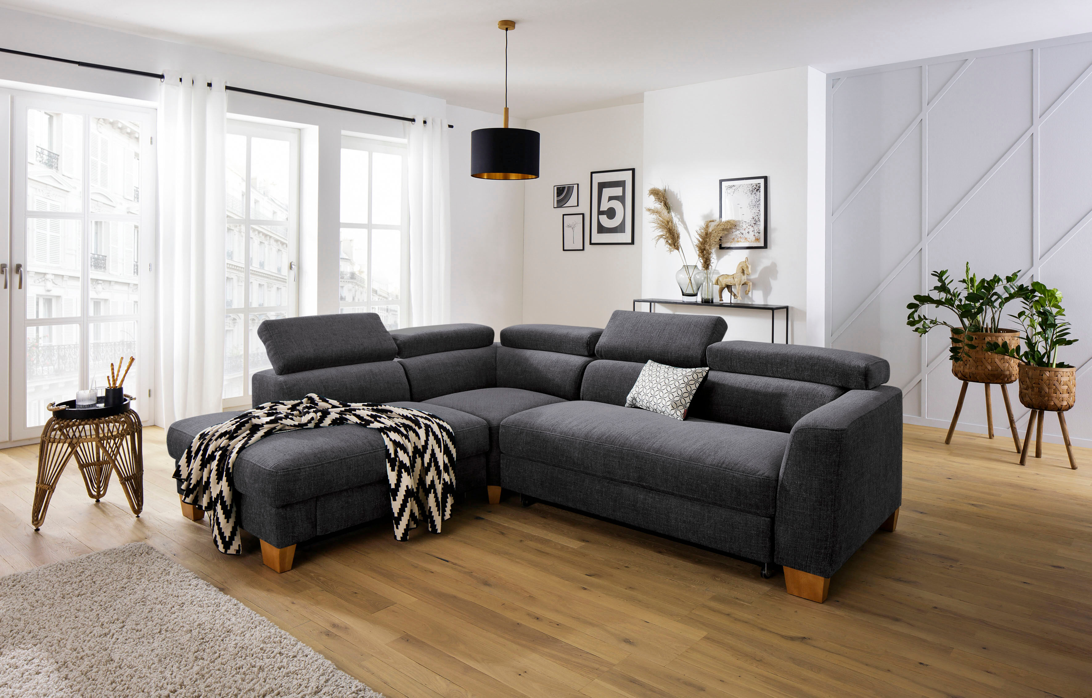 Home affaire Ecksofa »Steve Premium« grau