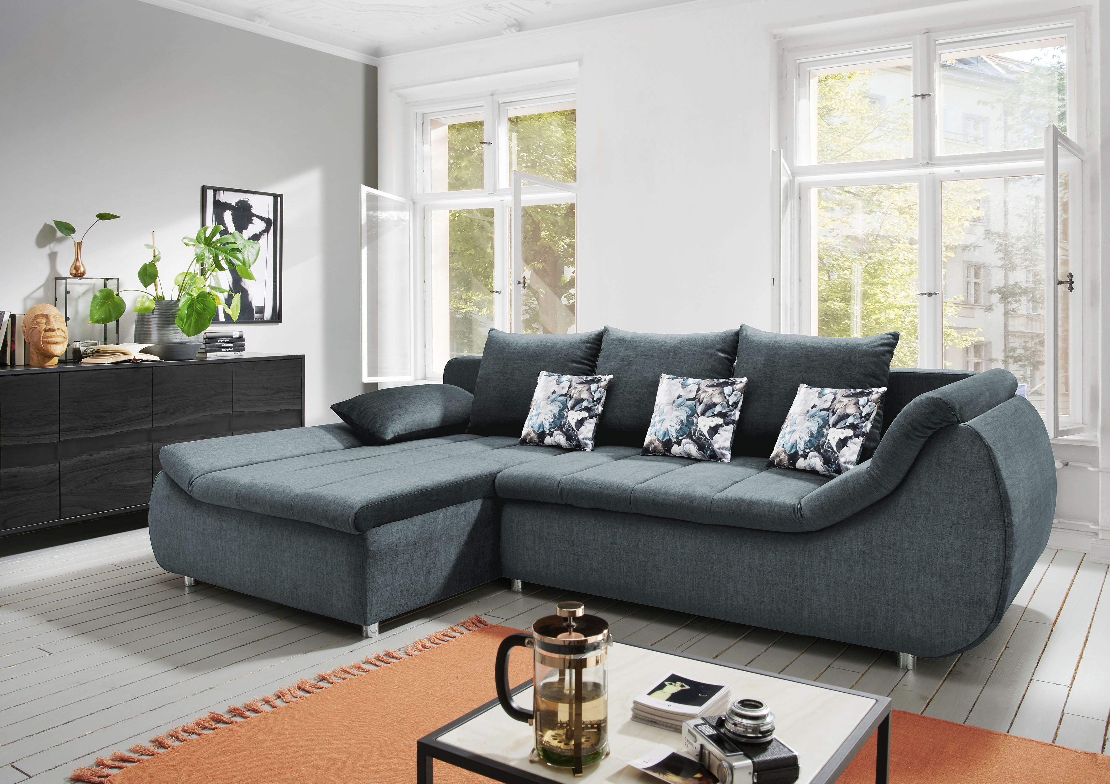 INOSIGN Ecksofa »Anisa«, auch mit Bettfunktion blau