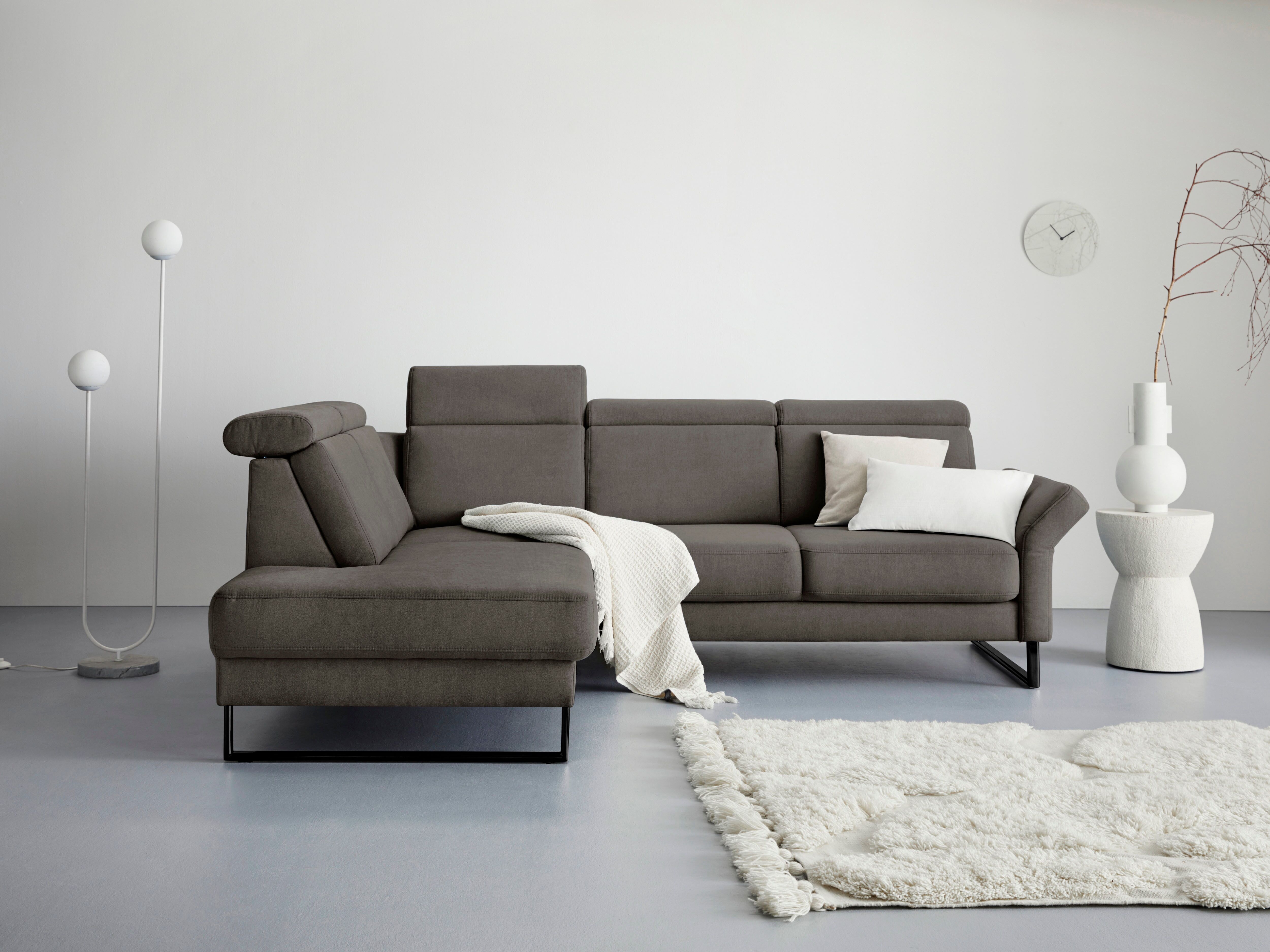 sit&more Ecksofa »Alamo«, mit Federkern, wahlweise mit Armteilverstellung und... grau