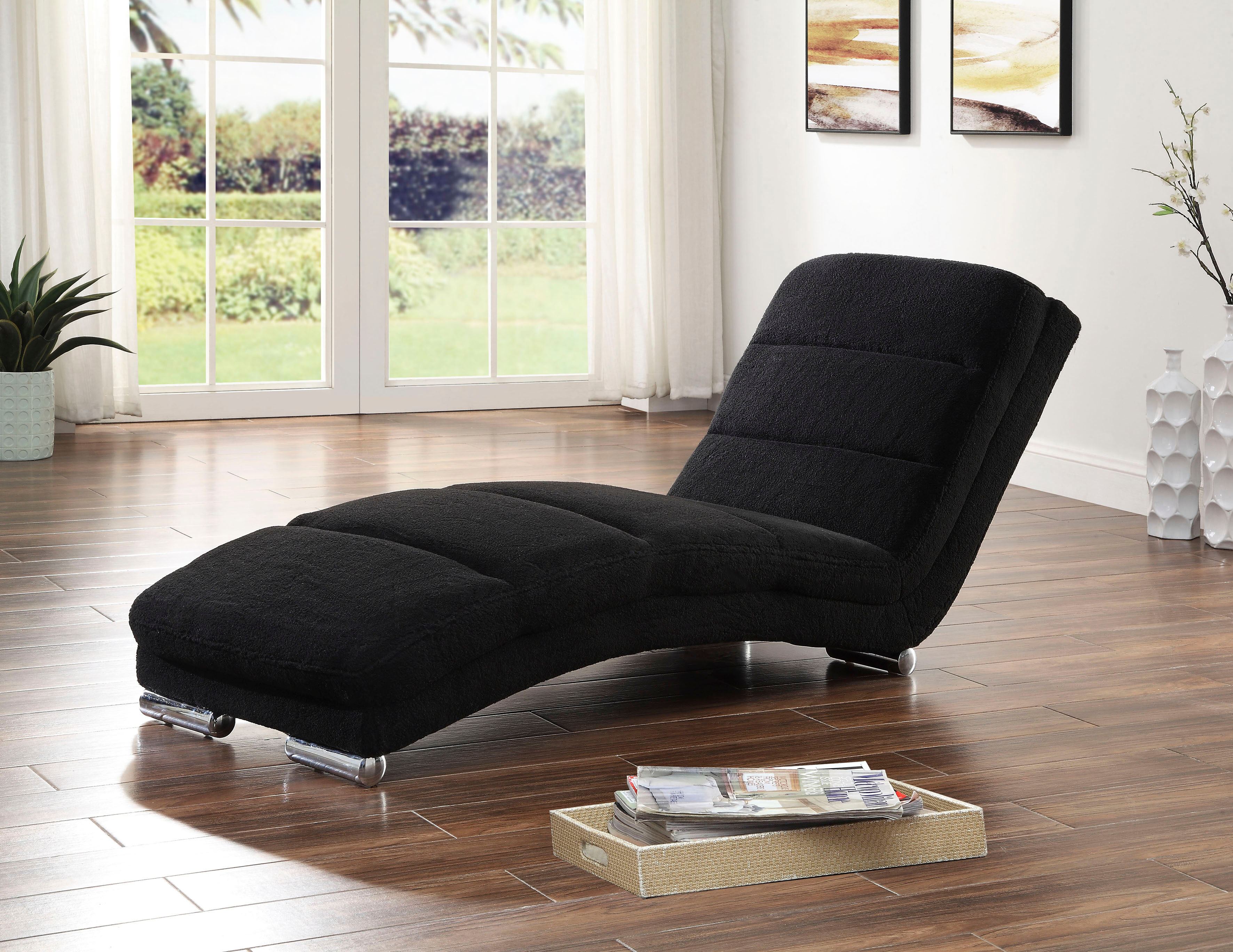 ATLANTIC home collection Relaxliege, in trendigem Bezug in Teddyoptik schwarz