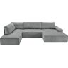 Home affaire Wohnlandschaft »SHERWOOD XXL 329 cm Schlafsofa, U-Form« anthrazit