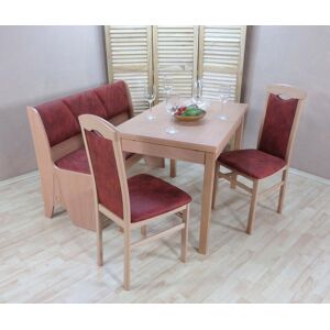 Home affaire Essgruppe »Halle«, (Set, 4 tlg.) buche/terracotta