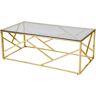 SalesFever Couchtisch, Gestell gefertigt aus rostfreiem Edelstahl Gold, Grau + Gold + Grau