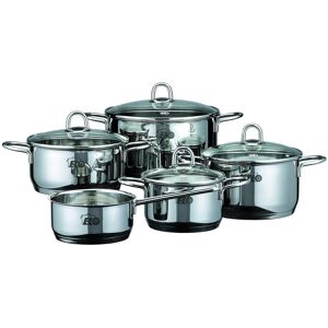 Elo Topf-Set »Rubin«, Edelstahl 18/10, (Set, 9 tlg., Bratentopf 20cm,... silberfarben