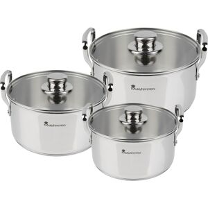 MasterPRO Topf-Set »Kochgeschirr-Set«, Edelstahl, (Set, 6 tlg.) silberfarben