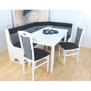 Home affaire Eckbankgruppe »Madrid«, (Set, 4 tlg.) weiss/schwarz-grau