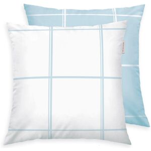 TOM TAILOR HOME Kissenhülle »new bedroom, LARGE CHECK, 40x40cm oder 40x80cm«,... Crisp White & Sky Blue  B/L: 40 cm x 40 cm