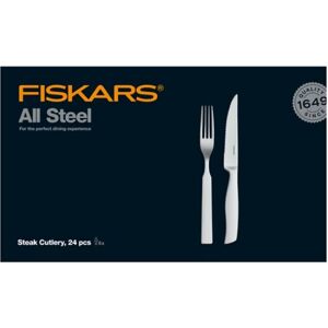 Fiskars Steakbesteck »All Steel Steak Besteck-Set, 24-teilig« silberfarben