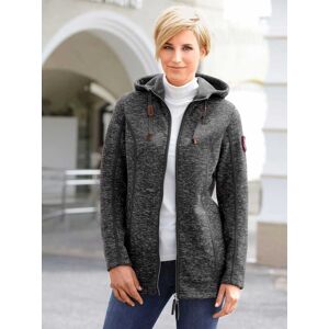 Casual Looks Kapuzenfleecejacke schwarz-meliert  48