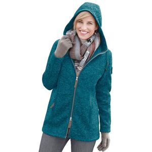 Casual Looks Kapuzenfleecejacke petrol-meliert  52