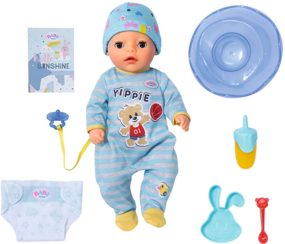 Baby Born Babypuppe »Soft Touch Little Boy, 36 cm«, mit lebensechten Funktionen blau