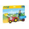 Konstruktions-Spielset »Traktor mit Anhänger (6964), Playmobil 1-2-3« bunt