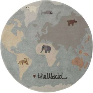 OYOY Kinderteppich »The World tufted rug Ø 120 cm« bunt  B/L: 120 cm x 120 cm