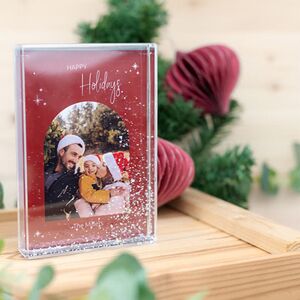 smartphoto Schüttelrahmen mit silbernen Glitzer Hochformat zur Hochzeit