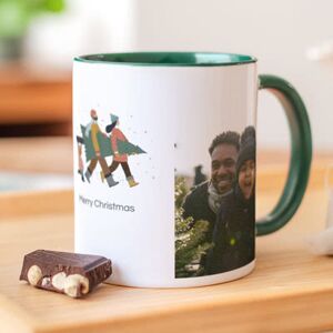 smartphoto Farbige Tasse dunkelgrün zu Weihnachten