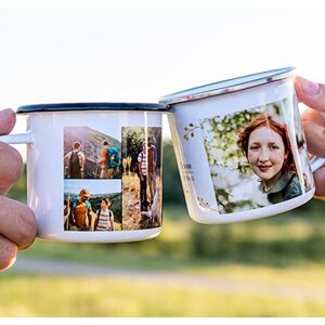 smartphoto Emaille Tasse personalisiert mit Foto o. Text (Weiss-metallic, 350 ml) zum Valentinstag