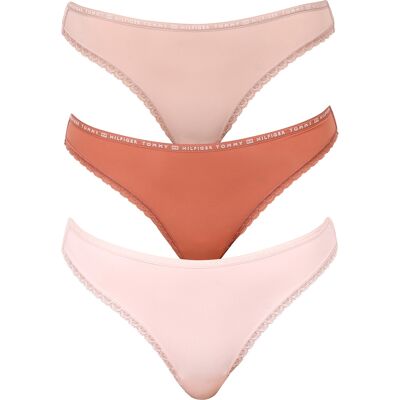 Tommy Hilfiger 3-balení květinových krajkových stringů (UW0UW02824) - minerální/balancovaná béžová/bledě růžová Tommy Hilfiger 3-balení květinových krajkových stringů (UW0UW02824) - minerální/balancovaná béžová/bledě růžová
