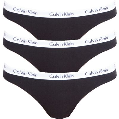 3PACK dámská tanga Calvin Klein černá (QD3587E-001) S 3PACK dámská tanga Calvin Klein černá (QD3587E-001) S